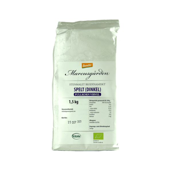 Dinkel/Spelt virvelmjöl obesprutat 1,5 kg - Bild 1