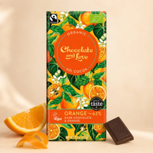 Chocolate and Love Orange 65 % ekologisk mörk choklad med apelsin