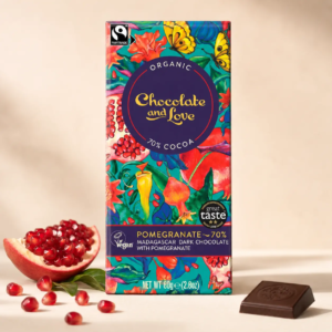 Chocolate and Love Pomegranate 70 % ekologisk mörk choklad